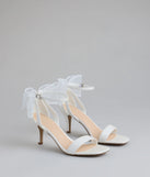 Sweet And Chic Tulle Bow Kitten Heels
