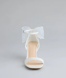Sweet And Chic Tulle Bow Kitten Heels