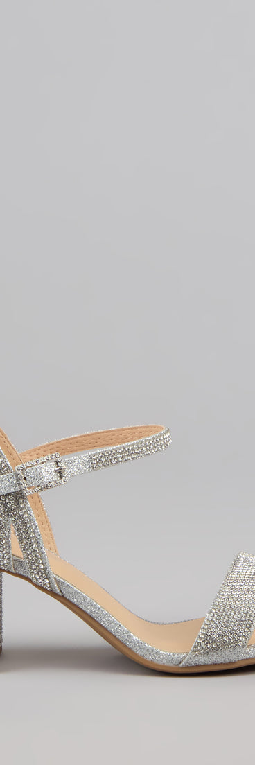 Step Into Sparkle Rhinestone Block Heels
