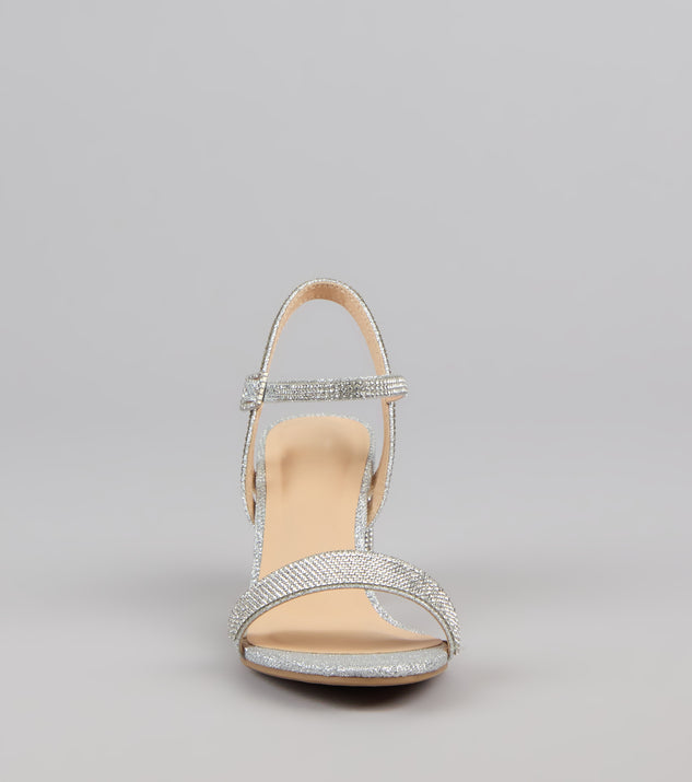 Step Into Sparkle Rhinestone Block Heels
