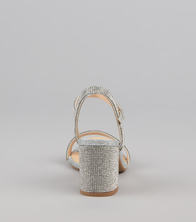 Step Into Sparkle Rhinestone Block Heels