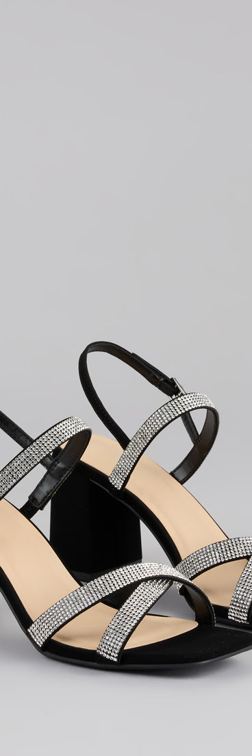 Night Luxe Rhinestone Block Heels