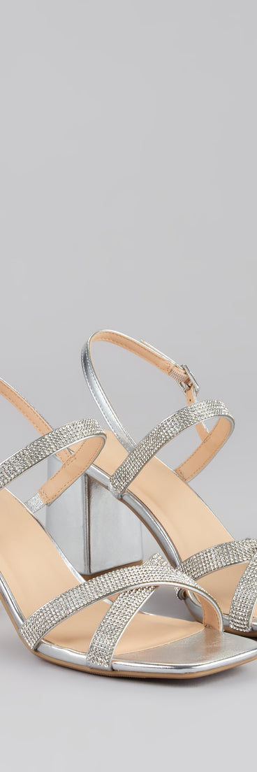 Night Luxe Rhinestone Block Heels