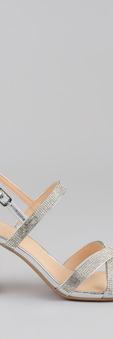 Night Luxe Rhinestone Block Heels