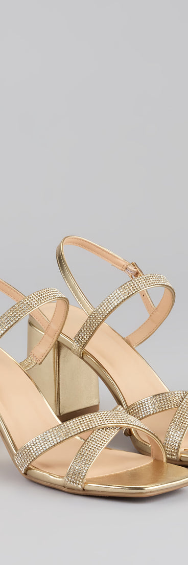 Night Luxe Rhinestone Block Heels