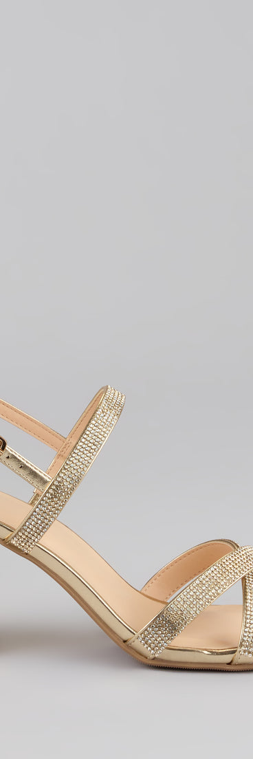 Night Luxe Rhinestone Block Heels