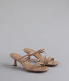 Step into style with the Cute Attitude Strappy Kitten Heel Mules, nude heels made to complete your Windsor look with comfort and glam in mind.