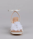 Glam Bloom Flower Strap Kitten Heels