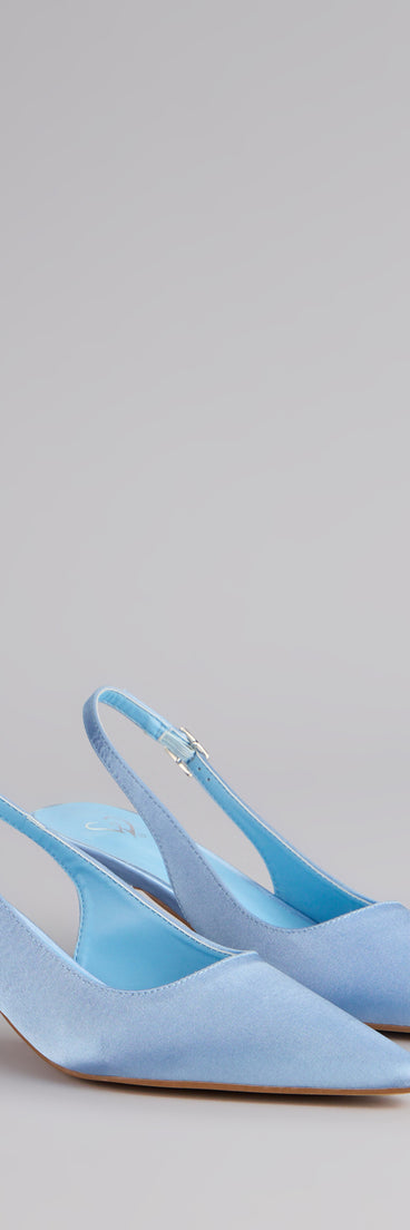 Princess Calling Satin Slingback Heels