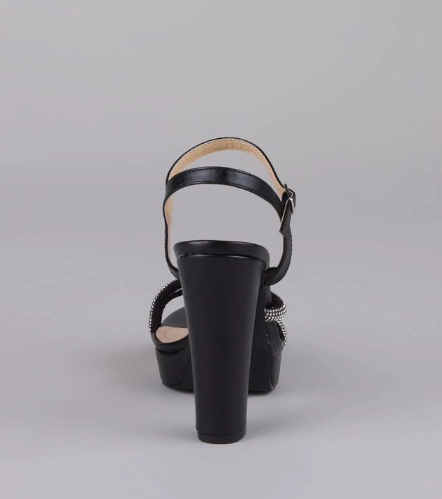 Dazzle Me Up Rhinestone Strappy Block Heels | Windsor