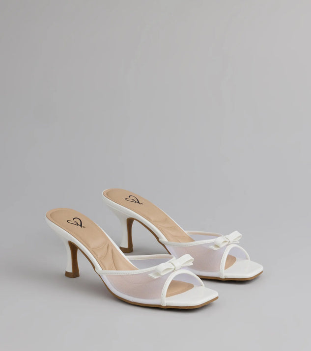 Soft Glam Mesh Bow Mules