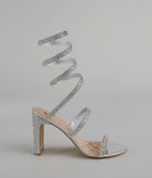 Feelin' Glam Rhinestone Spiral Strap Block Heels