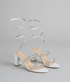 Put A Bow On It Rhinestone Bow Spiral Heels