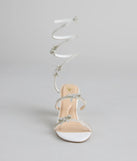 Put A Bow On It Rhinestone Bow Spiral Heels