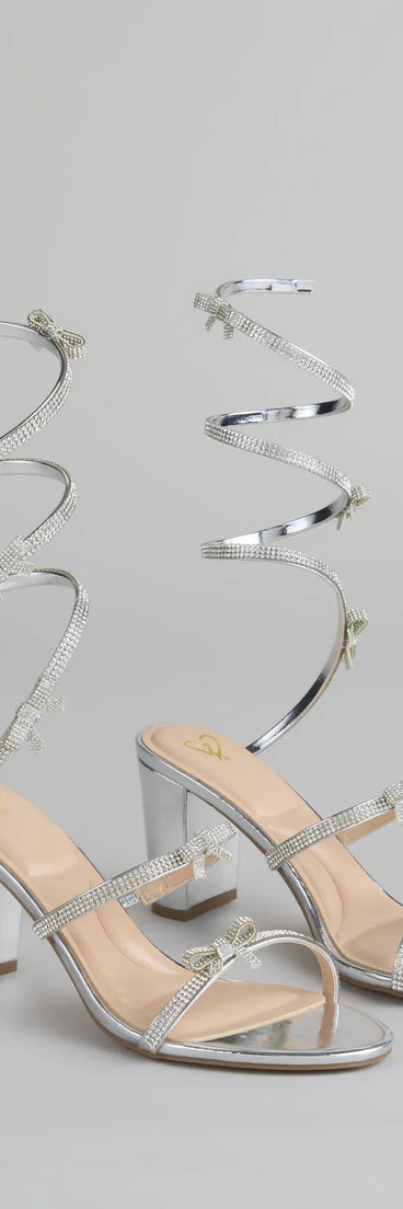 Spiral Stunner Bow Wrap Heels