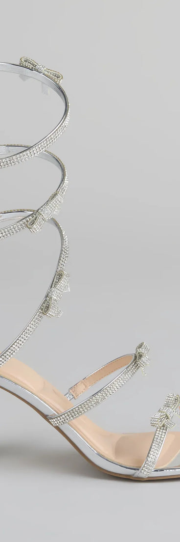 Spiral Stunner Bow Wrap Heels
