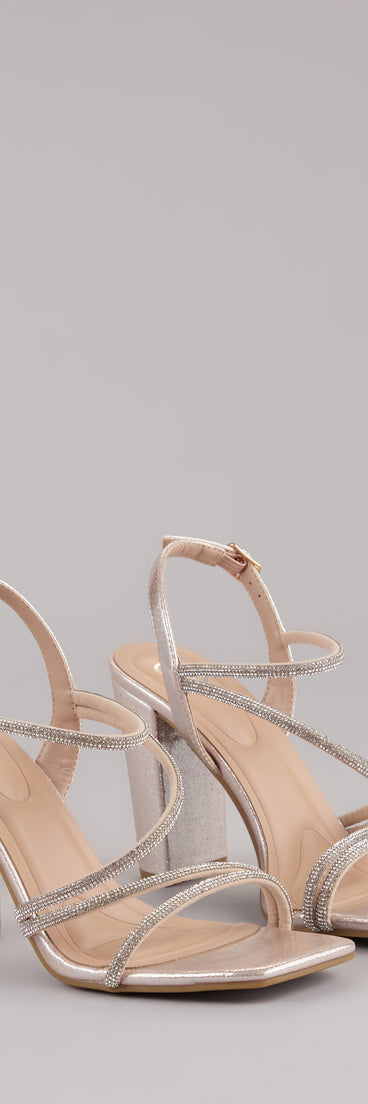 Star of the Night Glitter Rhinestone Block Heels