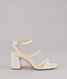 Chic And Polished Pearl Satin Block Heels