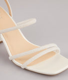 Chic And Polished Pearl Satin Block Heels