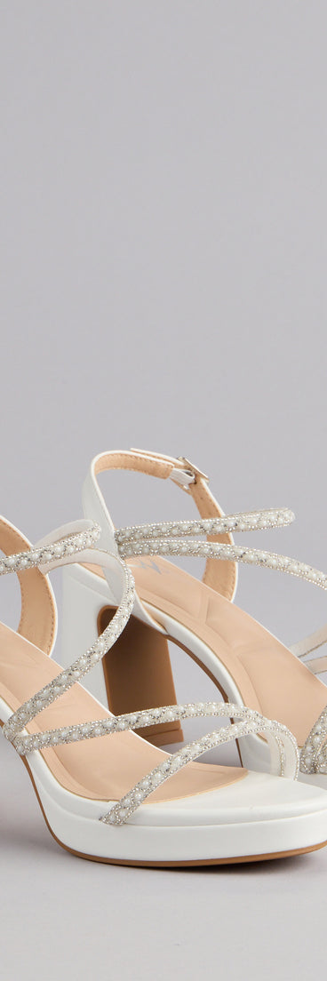 Shine On Pearl Rhinestone Heels