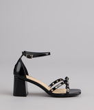 City Lights Bow Grommet Block Heels