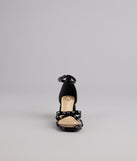 City Lights Bow Grommet Block Heels