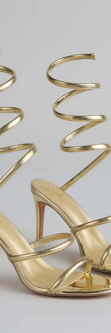 Golden Hour Spiral Stiletto Heels