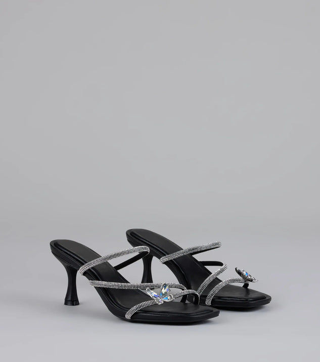 Winged Whispers Butterfly Rhinestone Mules