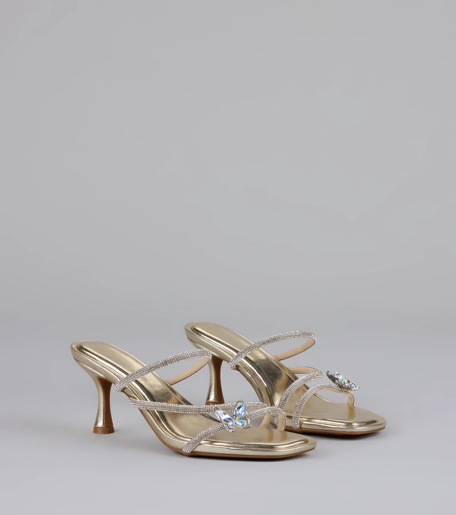 Butterfly Kisses Rhinestone Metallic Heels | Windsor