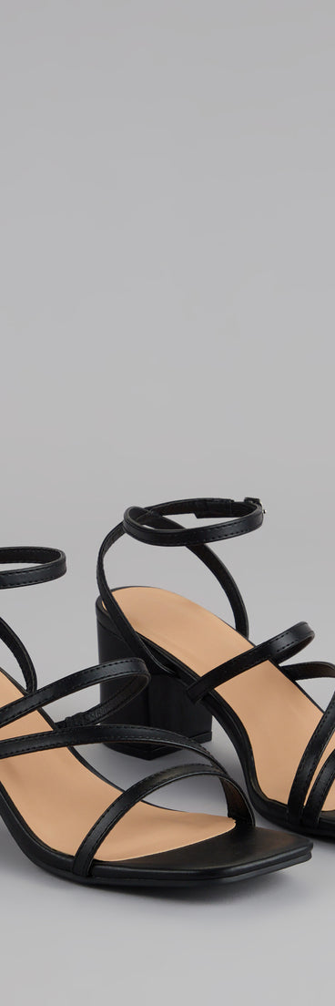 Sleek Steps Strappy Wide Fit Block Heels