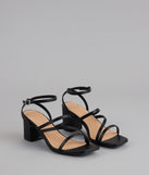 Sleek Steps Strappy Wide Fit Block Heels