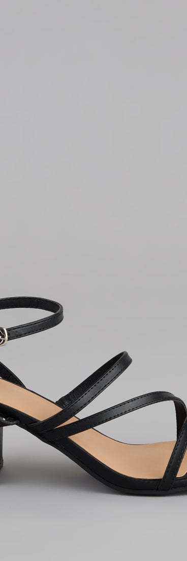 Sleek Steps Strappy Wide Fit Block Heels