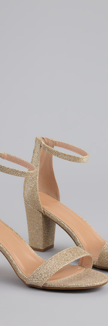 Cue The Compliments Glitter Block Heels