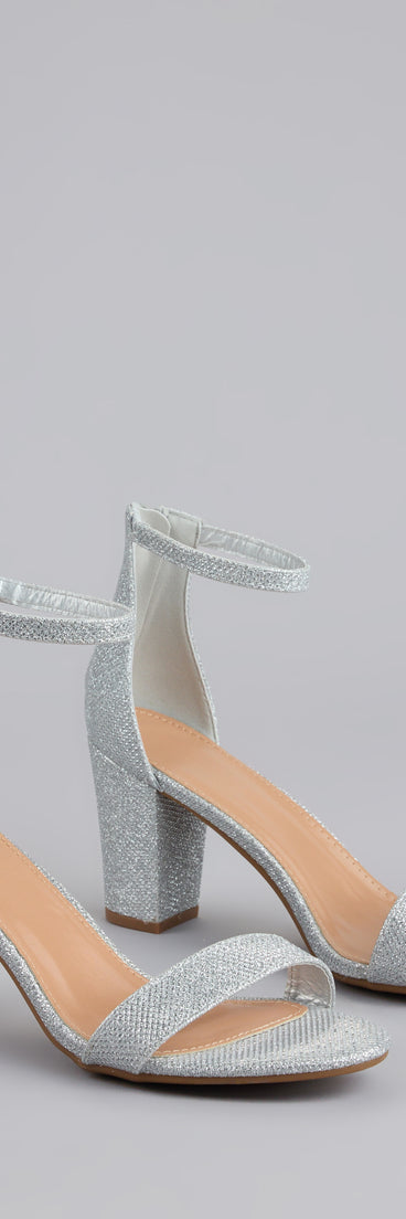 Cue The Compliments Glitter Block Heels