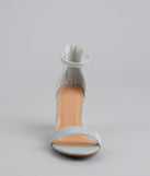 Cue The Compliments Glitter Block Heels