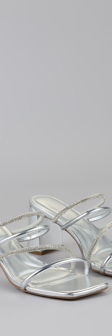 Strut In Style Rhinestone Block Heels