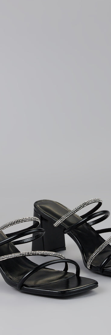 Strut In Style Rhinestone Block Heels