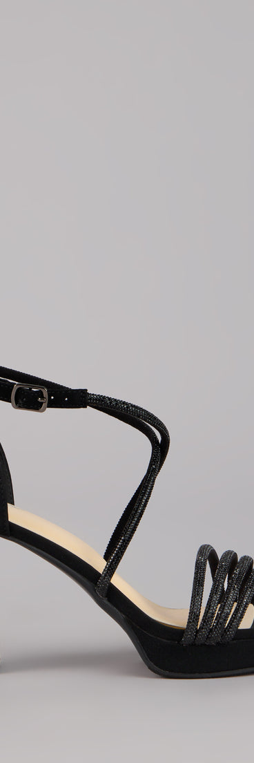 Glow Getter Rhinestone Block Heels