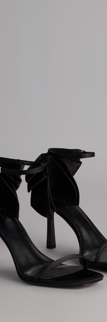 Sweet Finish Satin Bow Heels