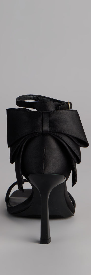 Sweet Finish Satin Bow Heels