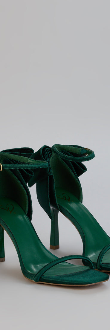 Sweet Finish Satin Bow Heels