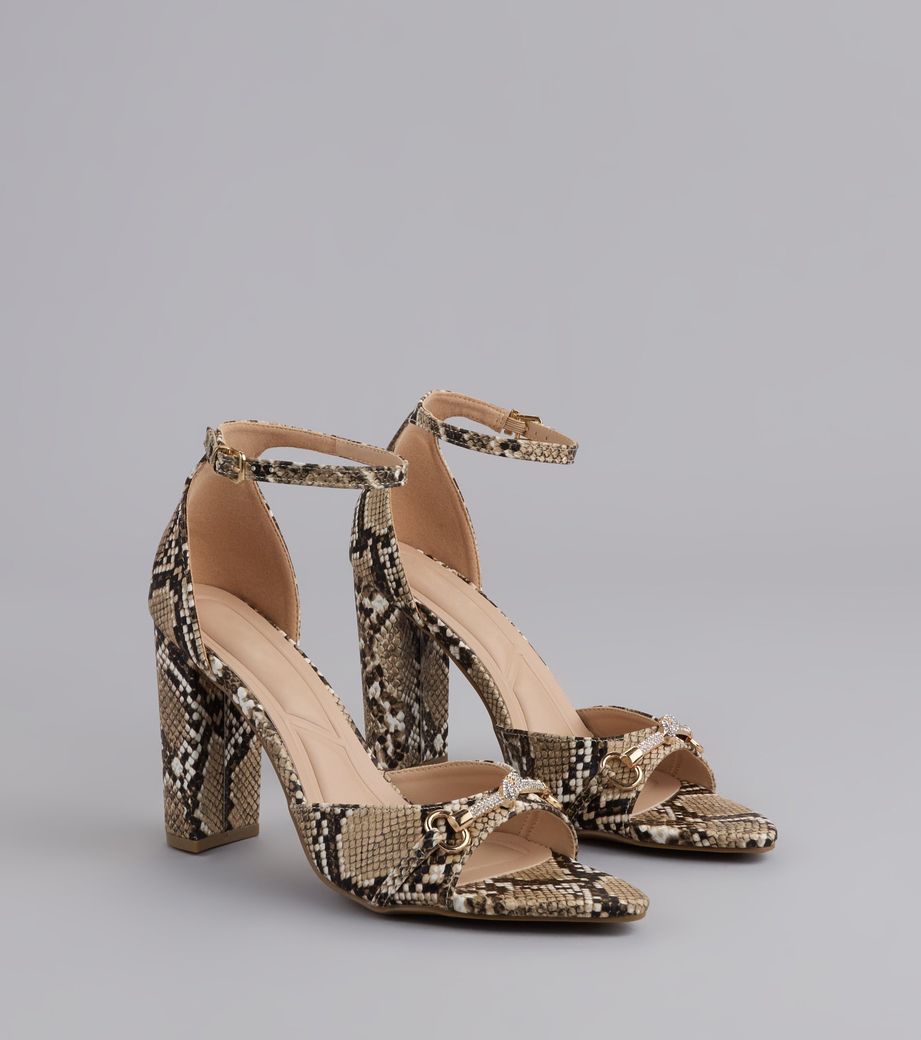 【WOOHWA】BELLA SHIRRING SILK SK Walk It Like You Slay It Snake Print Heels | Windsor