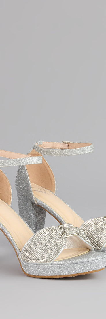 Glam Encore Rhinestone Bow Heels