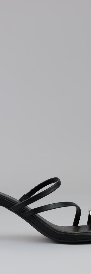 Style made simple with the Lowkey Luxe Rhinestone Strappy Kitten Heel Mules, trendy women’s shoes that take your outfit from basic to bold in one step.