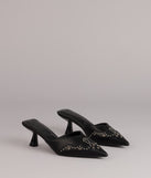 Studded Edge Pointed Kitten Pumps
