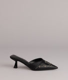 Studded Edge Pointed Kitten Pumps