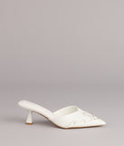Studded Edge Pointed Kitten Pumps