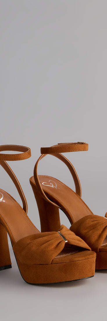 Stepping Up Bow Strap Platform Heels