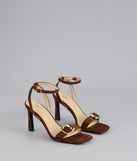 Sleek And Bold Buckle Strap Stiletto Heels