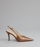 Sharp Finish Patent Slingback Pumps